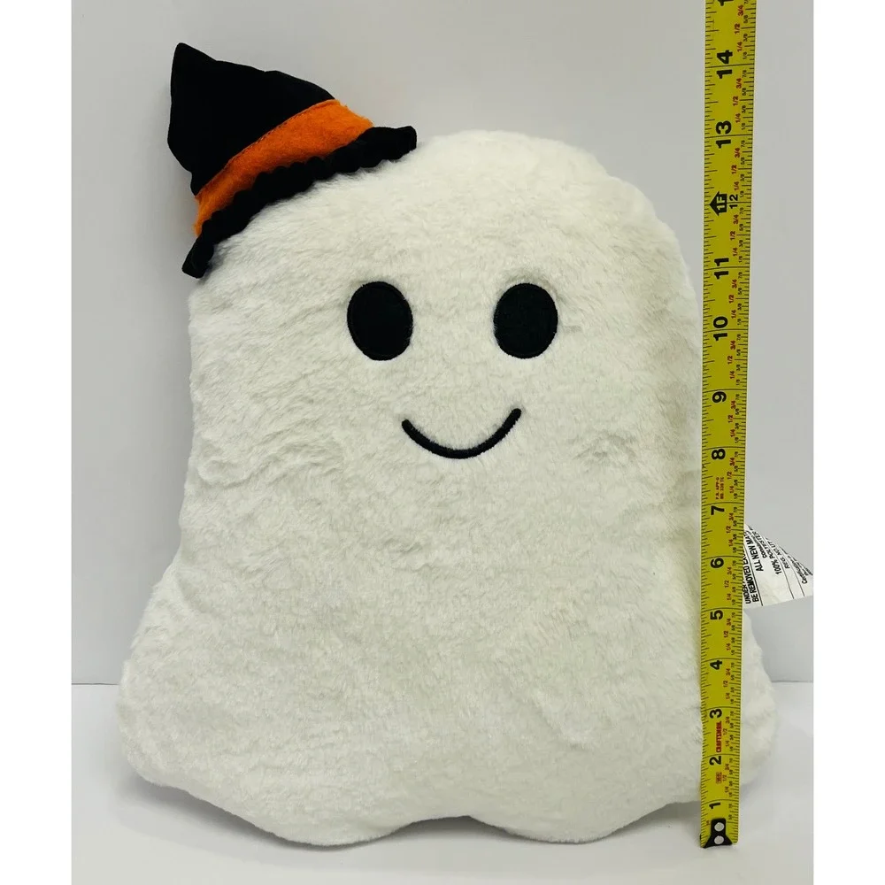 Target Halloween Ghost Plush Decorative Pillow Witch Hat White 13.5x12